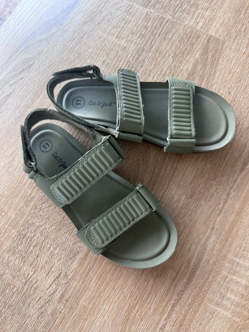 Cat & Jack Olive Green Adjustable Strap Kids' Sandals